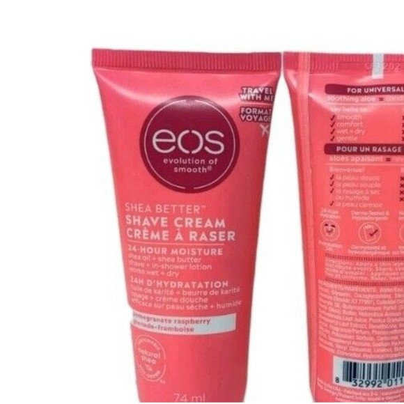 2 EOS  Shave Cream Pomegranate Raspberry Moisture Shea Oil Butter Lotion New - Picture 3 of 5